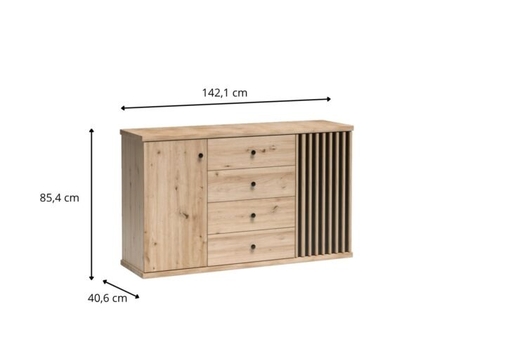 NOWOCZESNA DUŻA KOMODA Z LAMELAMI CALI C-4