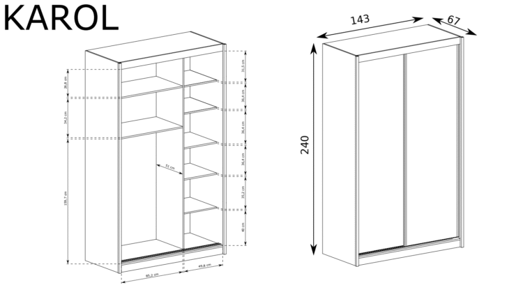 TWO DOOR CLOSET KAROL