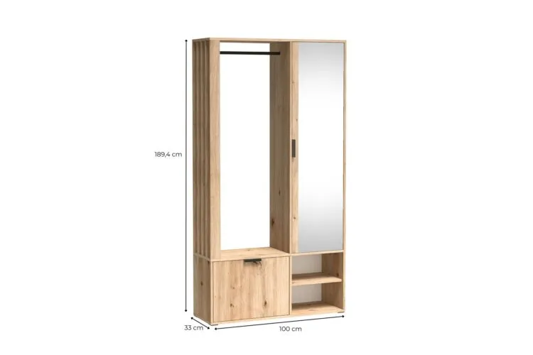 CLOSET WITH MILO MIRROR