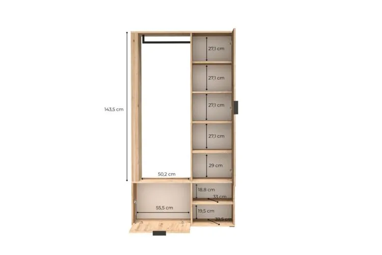 CLOSET WITH MILO MIRROR