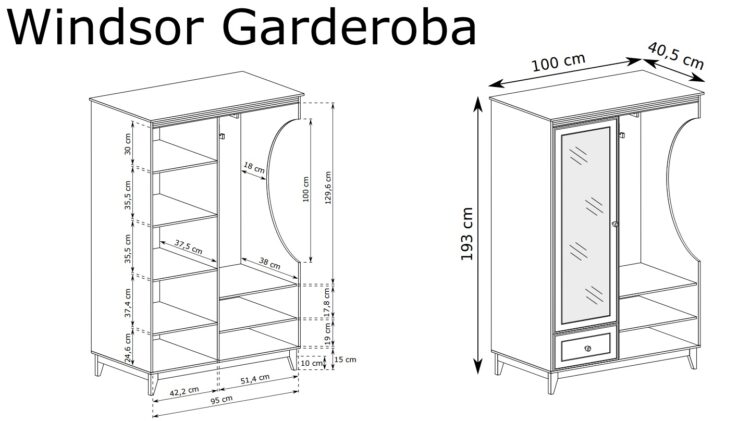 CLOSET WITH MIRROR WINDSOR