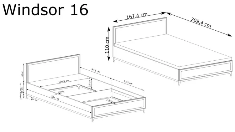 BED WITH A CONTAINER 160X200 W-16