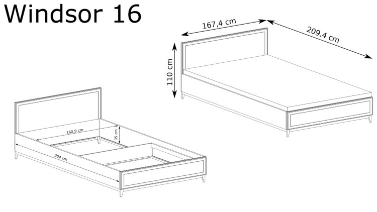 BED WITH A CONTAINER 160X200 W-16